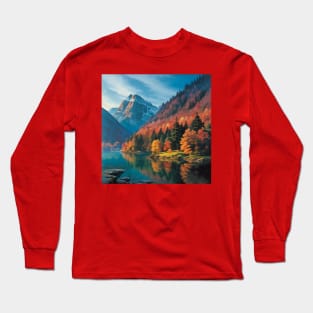 River's Edge - Autumn Forest in the Mountains Long Sleeve T-Shirt